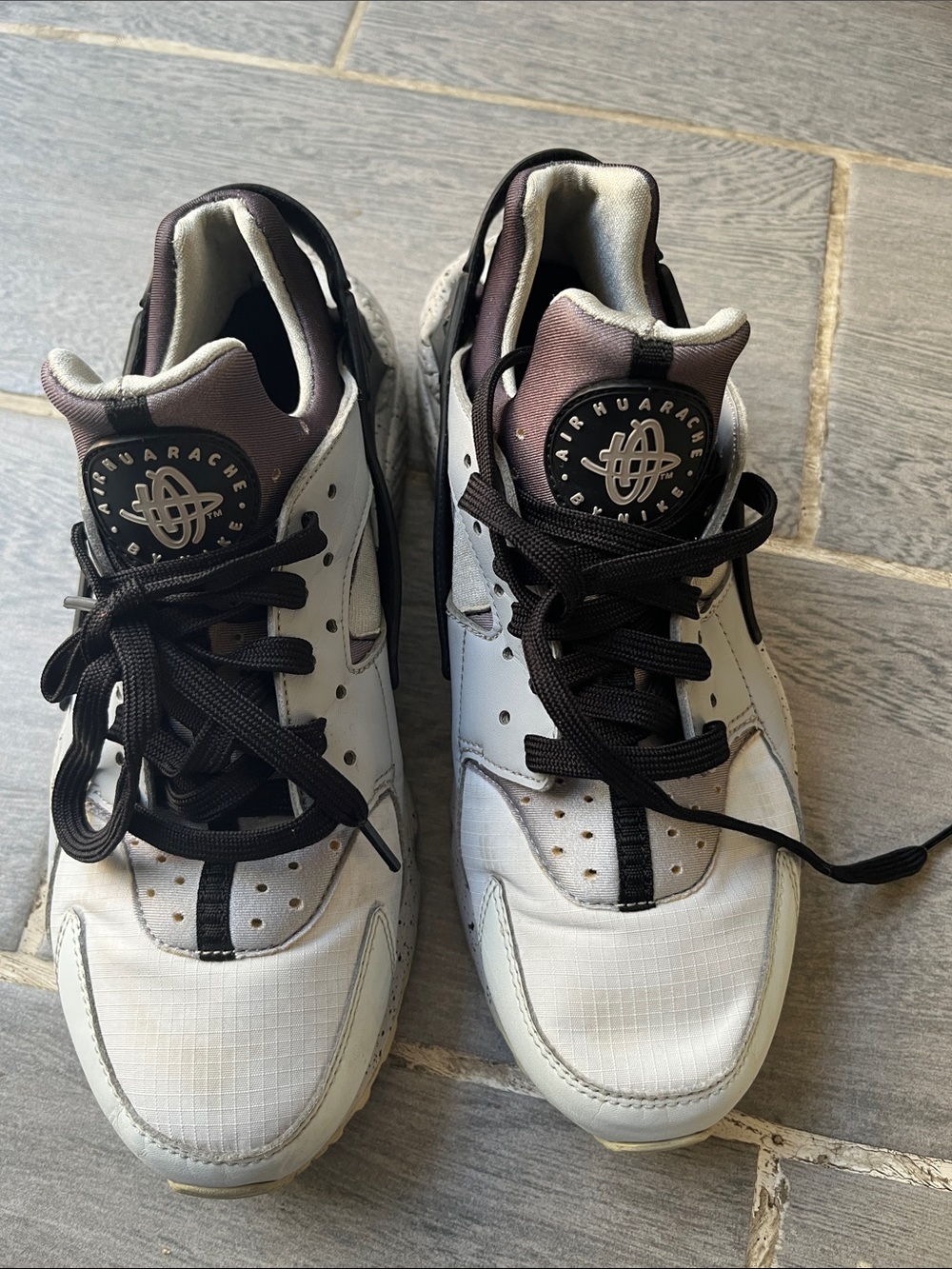 Nike Men’s Air Huarache White and Black Athletic Sneakers